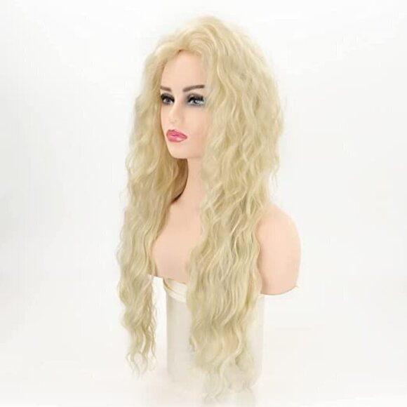 π
Ίπ Stunning Long Wavy Platinum Blonde Hair Replacement Wig Lace SEXY NWT ππ - Picture 2 of 6